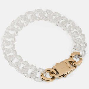 Vitaly Spectrum unisex resin chain link necklace, clear and gold